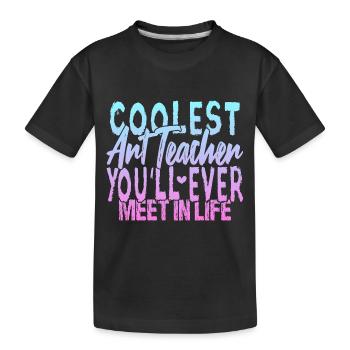 The coolest art teacher - Kids' Premium Organic T-Shirt - black - Front