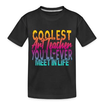 Le professeur d’art le plus cool - T-shirt bio Premium Enfant - noir - Devant