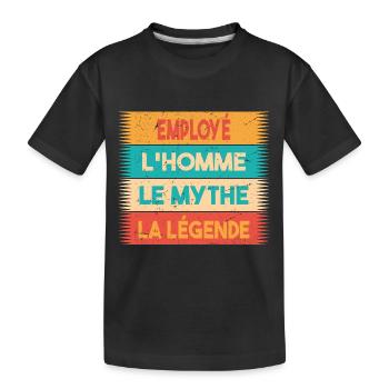 Employé, L'homme, Le mythe, cadeau employé. - T-shirt bio Premium Enfant - noir - Devant