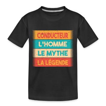 Conducteur, L'homme, Le mythe, cadeau conducteur. - T-shirt bio Premium Enfant - noir - Devant