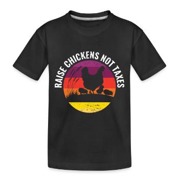 Support Ranch Homestead Farming Raise Chickens - Kids' Premium Organic T-Shirt - black - Front