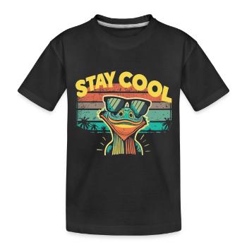 Lézard rétro avec lunettes de soleil - T-shirt bio Premium Enfant - noir - Devant
