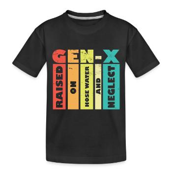 Drôles de baby-boomers de la génération X élevés sur l’eau du tuyau et - T-shirt bio Premium Enfant - noir - Devant