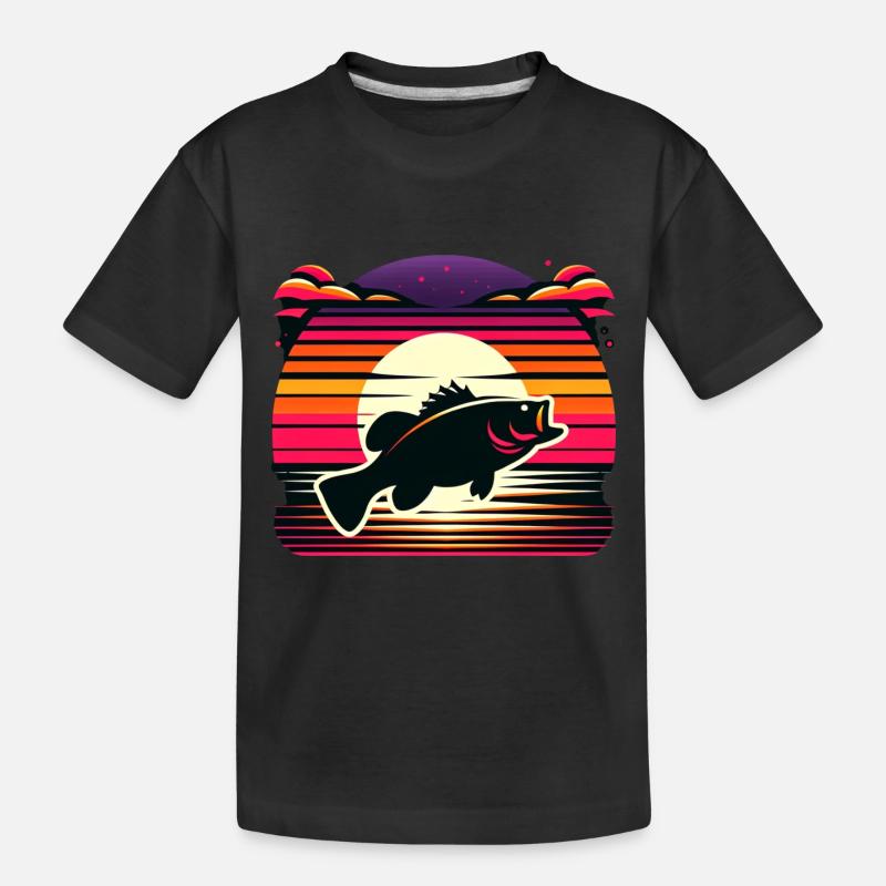 Barsch-Fisch - Kinder Premium Bio T-Shirt - Schwarz