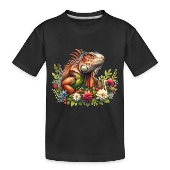 Iguane - T-shirt bio Premium Enfant - noir - Devant