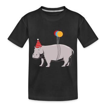 Hippopotamus - Kids' Premium Organic T-Shirt - black - Front