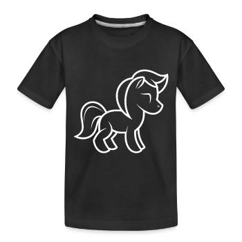 Pony - Kids' Premium Organic T-Shirt - black - Front