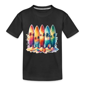 Surfing Surfers - Kids' Premium Organic T-Shirt - black - Front