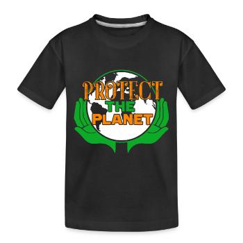 Earth Day Protect The Planet Earth - Kids' Premium Organic T-Shirt - black - Front