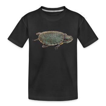 turtle schildkroete tiere animals4 - Kinder Premium Bio T-Shirt - Schwarz - Vorne