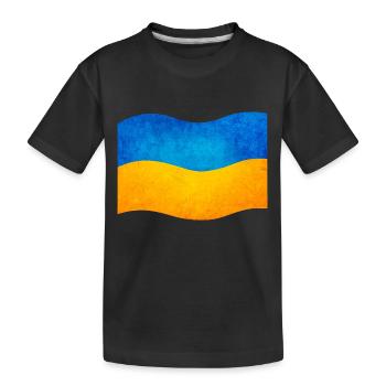 The flag of ukraine, ukrainian flag - Kids' Premium Organic T-Shirt - black - Front