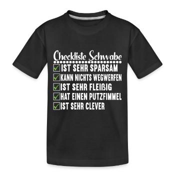 Schwabe Schwäbisch - Kinder Premium Bio T-Shirt - Schwarz - Vorne