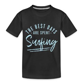 On passe les meilleurs jours à surfer Surfer - T-shirt bio Premium Enfant - noir - Devant