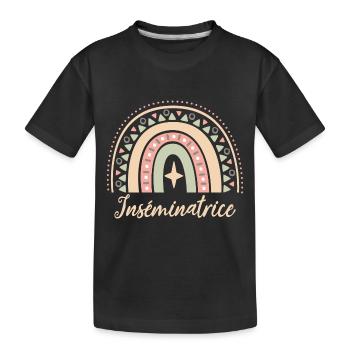 Cadeau Inséminatrice. Boho Rainbow inséminatrice. - T-shirt bio Premium Enfant - noir - Devant
