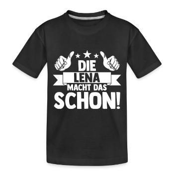 Lena - Kinder Premium Bio T-Shirt - Schwarz - Vorne