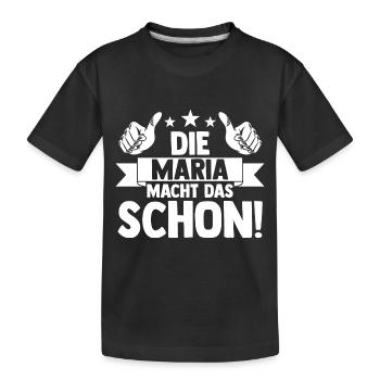 Maria - Kinder Premium Bio T-Shirt - Schwarz - Vorne