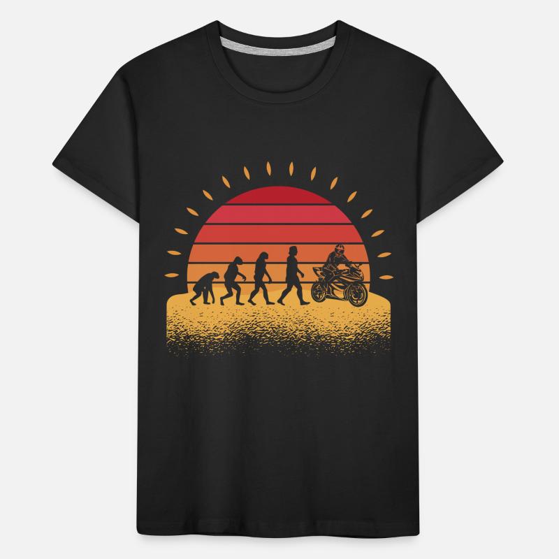 Biker Motorradfahrer Evolution Motorrad Kinder Premium Bio T-Shirt