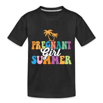 Pregnant Girl Summer Baby Shower Pregnancy - Kinder Premium Bio T-Shirt - Schwarz - Vorne