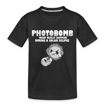 Total Solar Eclipse 2024 Totality Photobomb Sun - Kids' Premium Organic T-Shirt - black - Front
