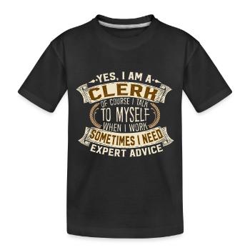 Greffier Self Talk Conseils d’experts Humour - T-shirt bio Premium Enfant - noir - Devant