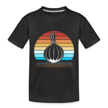 Zwiebel - Kinder Premium Bio T-Shirt - Schwarz - Vorne