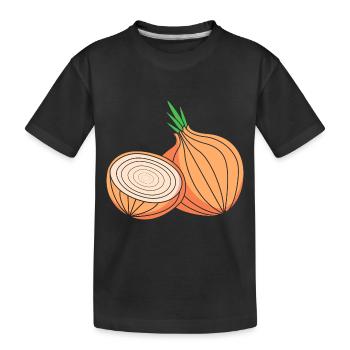 Zwiebel - Kinder Premium Bio T-Shirt - Schwarz - Vorne