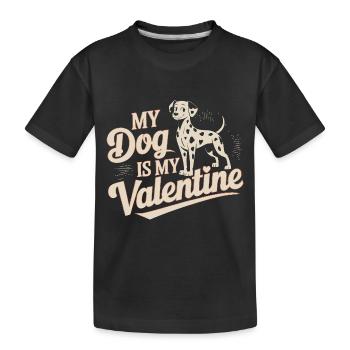 Mon chien est mon Valentin | Dalmatien Saint-Valentin - T-shirt bio Premium Enfant - noir - Devant