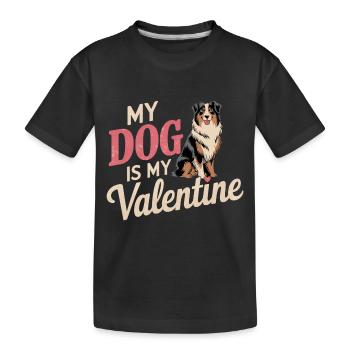 Mon chien est mon Valentin | Berger Australien Lie - T-shirt bio Premium Enfant - noir - Devant