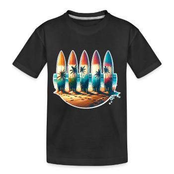 Surfing Surfers - Kids' Premium Organic T-Shirt - black - Front