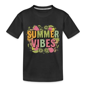 Summer Vibes - Kids' Premium Organic T-Shirt - black - Front