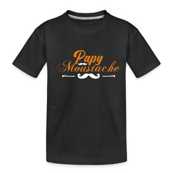 papy moustache, Idée cadeau d'élégance. - T-shirt bio Premium Enfant - noir - Devant