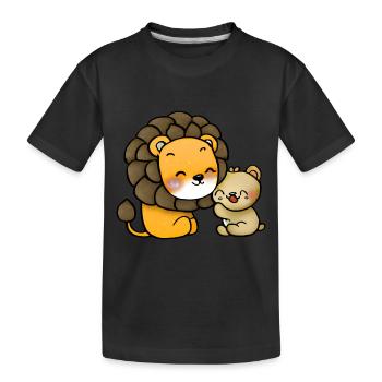 Leo cuddles bear - Kids' Premium Organic T-Shirt - black - Front