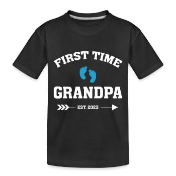 Erster Opa 2023 für Großvater wird - Kinder Premium Bio T-Shirt - Schwarz - Vorne