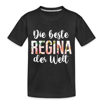 Vorname Regina - Kinder Premium Bio T-Shirt - Schwarz - Vorne