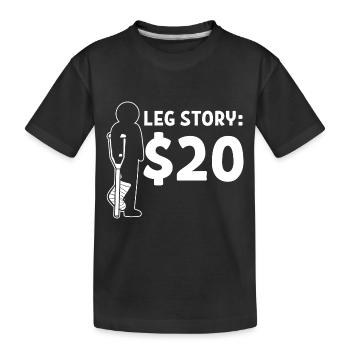 Broken leg - Kids' Premium Organic T-Shirt - black - Front