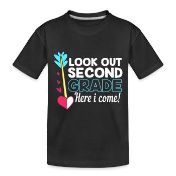 2nd Grade - Kids' Premium Organic T-Shirt - black - Front