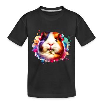 Meerschweinchen - Kinder Premium Bio T-Shirt - Schwarz - Vorne