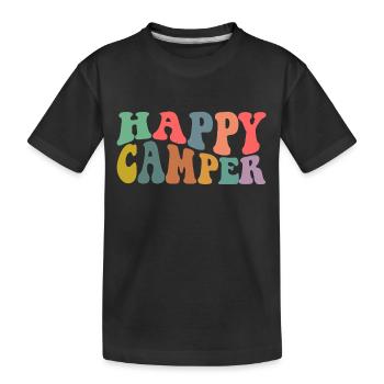 Happy Camper - Kids' Premium Organic T-Shirt - black - Front