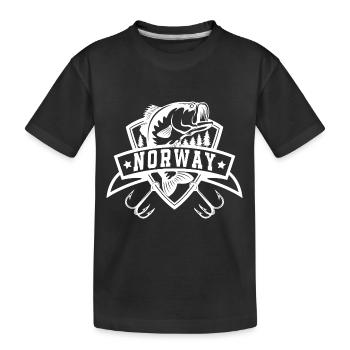 Norwegen Angeln - Kinder Premium Bio T-Shirt - Schwarz - Vorne