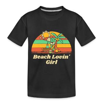Beach Lovin' Girl Summer Vacation Tropical Trip - Kinder Premium Bio T-Shirt - Schwarz - Vorne