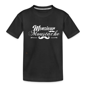 monsieur moustaches, Idée cadeau d'élégance. - T-shirt bio Premium Enfant - noir - Devant