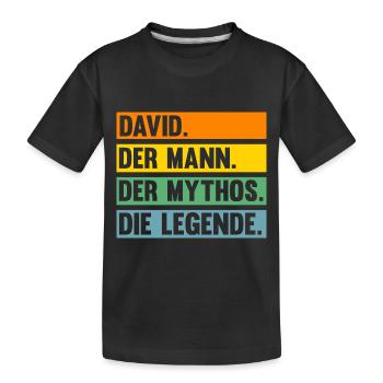 David - Kinder Premium Bio T-Shirt - Schwarz - Vorne