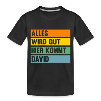 David - Kinder Premium Bio T-Shirt - Schwarz - Vorne