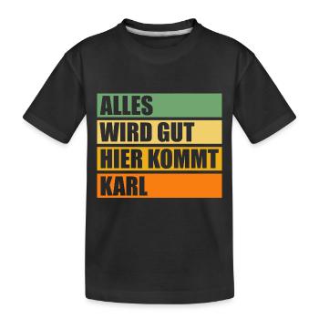 Vorname Name Karl - Kinder Premium Bio T-Shirt - Schwarz - Vorne