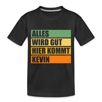 Kevin - Kinder Premium Bio T-Shirt - Schwarz - Vorne