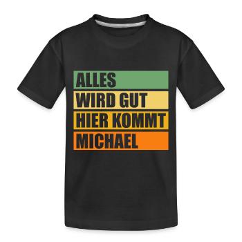 Michael - Kinder Premium Bio T-Shirt - Schwarz - Vorne