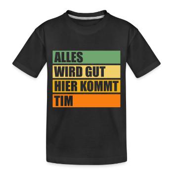 Tim - Kinder Premium Bio T-Shirt - Schwarz - Vorne
