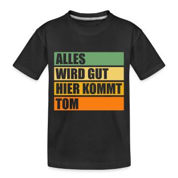 Tom - Kinder Premium Bio T-Shirt - Schwarz - Vorne
