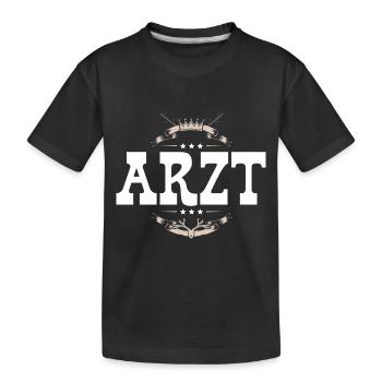 Arzt Beruf - Kinder Premium Bio T-Shirt - Schwarz - Vorne