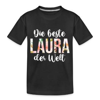 Laura - Kinder Premium Bio T-Shirt - Schwarz - Vorne